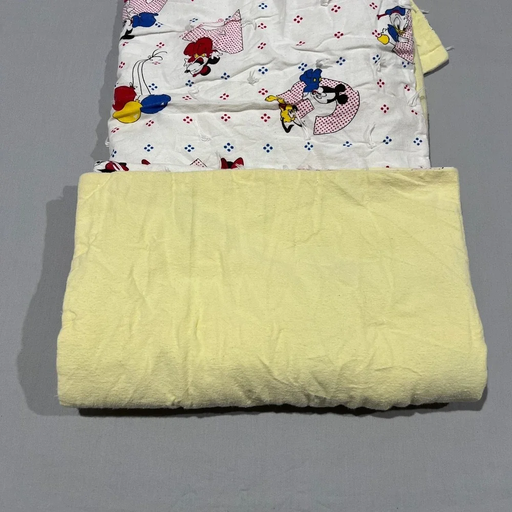 Vintage Walt Disney Baby Mickey Minnie Mouse Friends ABC Printed Crib Blanket